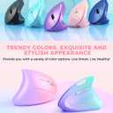 Lekvey Ergonomic Mouse, Vertical Wireless Mouse, Rechargeable 2.4 GHz USB Optical Carpal Tunnel Mice : 800/1200 / 1600 DPI, 6 Buttons, for Laptop, PC, Mac, Computer, Desktop, Notebook etc, Pink