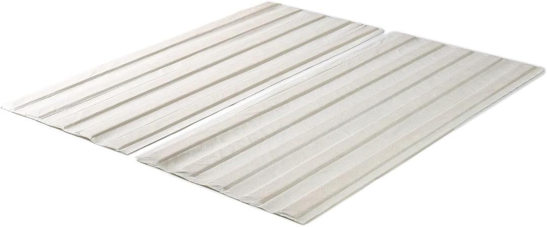 Zinus Compack Vertical Wood Slats, Fabric Covered Bunkie Board, Box Spring Replacement, No Assembly Required, Natural, Full