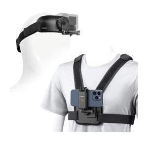 ULANZI Phone Chest and Head Mount Kit for POV Sets - Hands Free Phone Holder Support Vertical Shots, Compatible with iPhone, GoPro Hero, DJI Osmo Action, Insta360, Smartphones