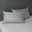 Nokolulu Egyptian Cotton Pillowcases Set of 2 | 400 Thread Count Ultra-Soft & Breathable Pillow Covers - Skin-Friendly Envelope Closure (Gray, Queen)