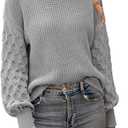 PRETTYGARDEN Women's Fall 2026 Pullover Sweater Casual Long Sleeve Loose Chunky Knit Tops Blouse Winter Fashion Clothing (Gray)