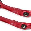 SCITOO Adjustable Front Lower Control Arms fit for Infiniti G35 RWD 2003-2007 for Nissan 350Z 2003-2007 for Improved Suspension Performance - Red Set of 2