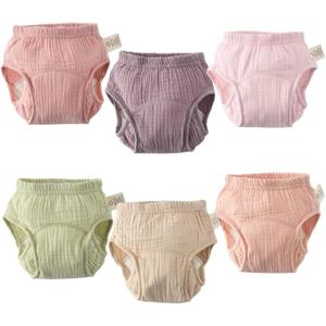 Baby Training Underpants, Soft Cotton Muslin Absorbent Potty Training Underwear for Baby Girls, 1T