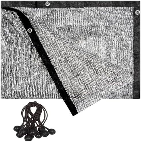 UNIUP 40% Aluminum Foil Shade Cloth with Grommets,6.5 FT x 12 FT，Silver Tarps Fabric Privacy Screen Pet Shade Car Cover Patio Garden Pergola Cover Canopy, Come with Ball Bungee Aluminum Shade Net
