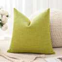 OTOSTAR Linen Throw Pillow Cover Set of 1 Decorative Square Pillowcases Cushion Covers 16x16 Inch for Home Decor Sofa Bedroom Car 40 x 40CM Sage Green