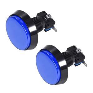 uxcell Game Push Button 60mm Round 12V LED Illuminated Push Button Switch with Micro Switch for Arcade Video Games Blue 2pcs