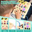 Konijiwa Busy Board, Montessori Toys for 1-3 Years Old Boys & Girls, Sensory Toys for Kids with Autism, Toddlers Learning Activity for Early Development (Busy Board v5)