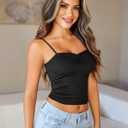 Avidlove Sexy Camisoles Tank Tops for Women Cute Spaghetti Strap Crop Ruched Tube Top (L)