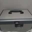 Medicine Lock Box with Code, Locking Medicine Box with Removable Tray & Pocket Bag, Portable First Aid Box for Home, 12 * 7.7 * 7.9 Inch (Black)