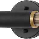 Modern Wall Sconces 24" Knurled Texture Cylinder Bathroom Vanity Lights Fixtures with Clear Striped Glass Shade 2-Lights Brushed Brass Gold Black Indoor Wall Lighting for Bedroom Hallway