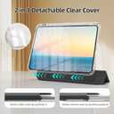 kenke Hybrid Case for iPad (A16) 11 Inch 2025, iPad 10th Generation Case 10.9 Inch 2022 with Pencil Holder, Detachable Cover with Clear Hard Back Shell, Auto Sleep/Wake, Black