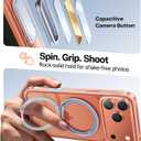 TORRAS Upgraded 360 Rotatable Magnetic Stand for iPhone 17 Pro Max Case, Fit for MagSafe with Ring, Mil-Grade Protection, Camera Control, Anti-Yellowing Slim Case for iPhone 17 ProMax Ostand, Clear