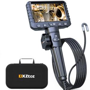 DXZtoz Two-Way Articulating Borescope with Light, Video Industrial Endoscope Inspection Camera with 0.33in Articulated Scope for Engine Automotive Aircraft Mechanics- 5.5FT