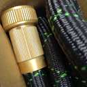 PowerFlow Garden Hose, NON-EXPANDABLE 25 Feet Premium Quality Stainless Steel Metal Water Hose with Durable Fabric Skin, Hose For Commercial, Residential Use, Bonus 10-way Spray Nozzle (25 Ft, Black)