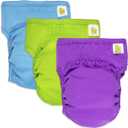 Pet Magasin Reusable Washable Dog Diapers (Pack of 3), Highly Absorbent with Strong & Flexible Hook & Loop (Solid, XL (23-35 Waist))