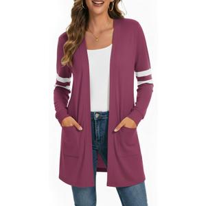 Lightweight Cardigan for Women Long Sleeve Sweater Office (S)