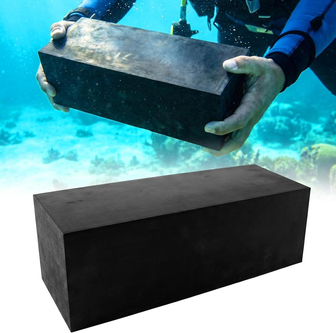 UNIFAMILY 10 LB Diving Training Brick, Black Rubber Dive Weights Block, Water Brick Diving Weight for Strength Swimming, Lifeguard Training & Free Diving, Summer Swimming Pool Safety Accessories, Large