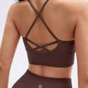 SUUKSESS Women Seamless 2 Piece Workout Sets Criss Cross Sports Bra High Waist Booty Shorts, Size: L