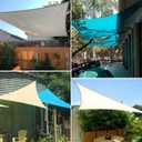 TANG 12'x12' Waterproof Sun Shade Sail Rectangle Outdoor Canopy UV Block Shade Cloth with Curved Edge for Patio Backyard Pool Pergola Cover, Beige