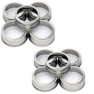 Mason Jar Replacement Rings or Tops Durable & Rustproof Tinplate Metal Bands/Rings for Mason Jar, Jar, Canning Jars,Storage (Set of 10 wide mouth)