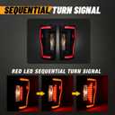 LED Tail Lights Compatible with 2017-2022 Ford F250 / F350 / F450 Super Duty Sequential Turning Light & LED DRL Tail Lamps Replacement Assembly 1 Pair (Black Housing,Smoke Lens)