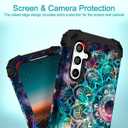 Hocase for Galaxy S23 FE Case, Heavy Duty Shockproof Protection Soft Silicone Rubber+Hard Plastic Bumper Hybrid Protective Case for Samsung Galaxy S23 FE 5G (6.4"") 2023 - Mandala in Galaxy