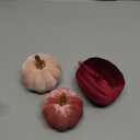 Artificial Velvet Pumpkins Fall Decor - 3 PCS Faux Fabric Foam Mini Orange Pumpkins DIY Decorative for Autumn Harvest Table Centerpieces Farmhouse Halloween Thanksgiving Wedding Home Decorations