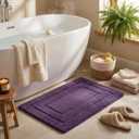 GRANNY SAYS Bathroom Rugs and Mats, 16" x 24" Non-Slip Bath Mat for Bathroom, Super Soft Absorbent Microfiber Bath Rug, Machine Washable and Dry, Small Purple Rug for Shower, Tub and Bath Floor
