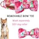 Unique style paws Bowtie Dog Collar Cotton Watermelon Adjustable Summer Collar for Small Medium Large Dogs - XL