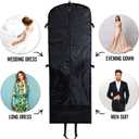 Trifold 66 Inch Women Travel Garment Bag With 7 pockets | Extra Long Wedding Dress, Formal, Evening, Ball Gown | Hanging, Breathable, Foldable | Full Length Traveling Clothes Carry On
