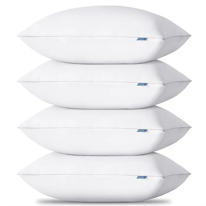 CozyLux Pillows Standard Size Set of 4, Cooling Hotel Quality Bed Pillows with Premium Soft Down Alternative Fill for Side Back and Stomach Sleepers - 4 Pack, Standard, 115x24 Inches