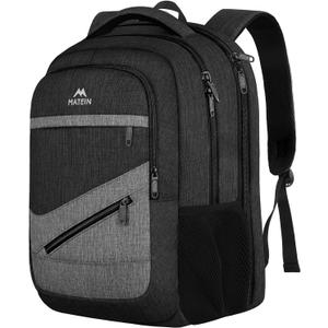 MATEIN Extra Large 50 L Travel Laptop Backpack, Water Resistant Work Computer Backpack with Anti Theft Pocket, TSA Friendly Business Daypack with Multiple Organizer Pockets for Men, Black Grey