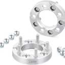 Orion Motor Tech 5x4.5 Wheel Spacers, 1 Inch Spacers with 1/2-20 Studs Compatible with Jeep Wrangler TJ YJ Grand Cherokee Ford Explorer Mustang Ranger, 82.5mm Center Bore Wheel Spacer Kit Set of 2 (silver)