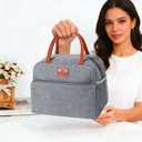 Lunch Box for Women & Men, Reusable Lunch Bag for Work/Office/Travel, Adults, Stylish Tote Bag, Insulated Lunch Box, Durable & Leakproof(Gray)