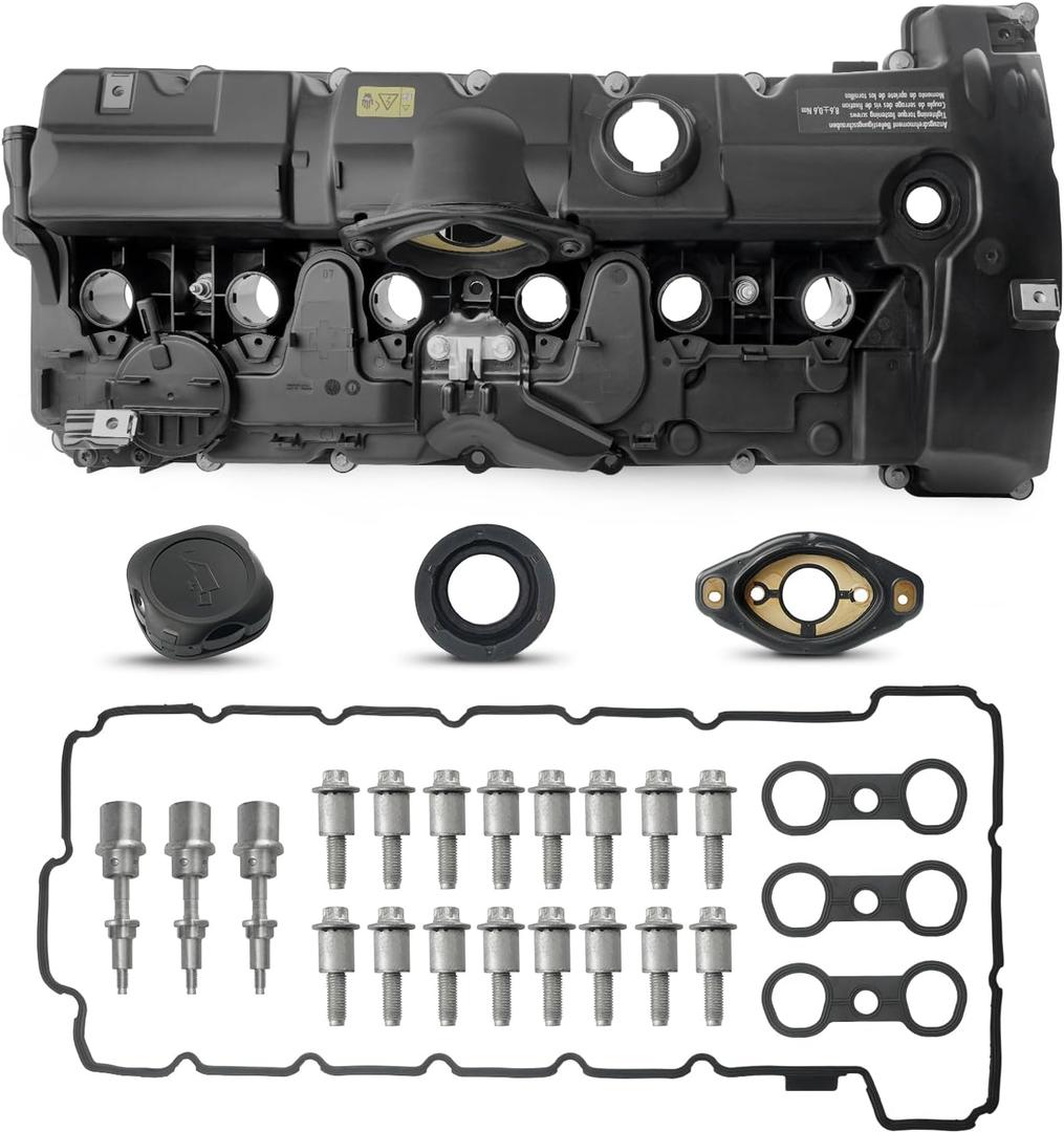 Engine Valve Cover Compatible with 2006-2013 BMW 125i 128i 130i 323i 328i xDrive 328xi 525i 528i xDrive 528xi 530i X3 X5 Z4, E60 E70 E82 E83 E84 E89 E90 E92 L6 3.0L/2.5L Replace 11127552281