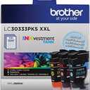 Brother Genuine LC30333PKS 3-Pack, Super High-yield Color INKvestment Tank Ink Cartridges; Includes 1 Cartridge each of Cyan, Magenta & Yellow, Page Yield Up to 1,500 Pages/Cartridge, LC3033