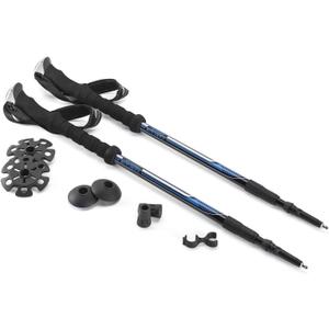 Cascade Mountain Tech Lightweight Aircraft-Grade Aluminum Trekking Poles with Extended Down Grip Plus Tip Kit (Blue (EVA Grip))