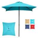 Trenovo 4.9ft Mini Square Patio Umbrella - UV 50+ Waterproof & Easy Setup | Outdoor Table Umbrella for Deck, Balcony, Garden, Lawn, Backyard, Market (Blue)