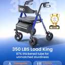 VOCIC Walkers for Seniors, Z21 Rollator Walker with Seat Supports 350lb, 8" Big Wheels for All Terrain, Ergonomic Arc Seat & 6" Ultra Backrest Foldable Walker, Dual Height Adjustment, Lightweight 2026