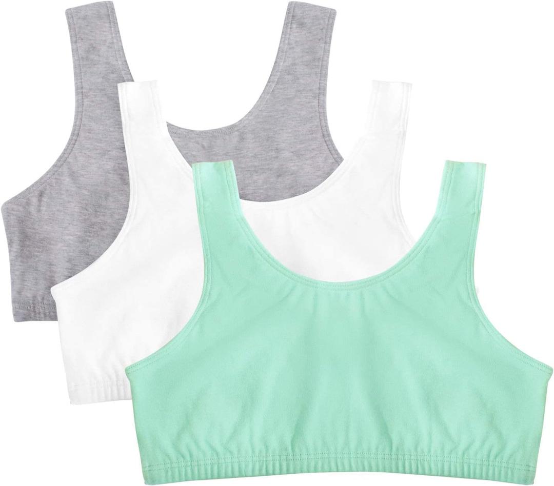Fruit of The Loom Women's Built Up Tank Style Sports Bra (46, Mint Chip/White/Grey Heather)