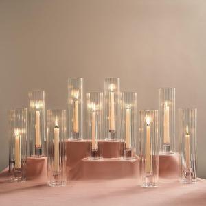 NUPTIO Hurricane Glass Candle Holders: Set of 10 Candlestick Holder 11.8" H