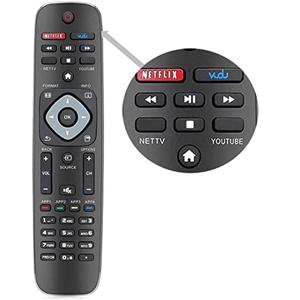 Universal Remote Control for Philips TV, Replacement for All Philips LCD LED 4K UHD Smart TVs Remote