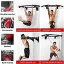 Wall Mounted Pull Up Bar – Drill Installation, Home Gym Equipment for Indoor Fitness, Chin-Up Bar for Strength Training, Spine Stretching & Inverted Workouts
