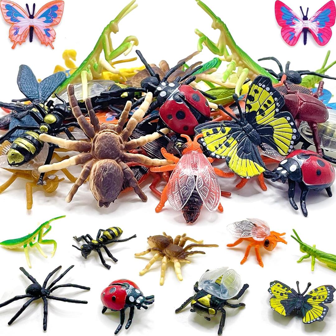 102 Pack Mini Bug Toys, Realistic Insect Toys Figures for Kids,Fake Plastic Bugs for Education Themed Insect Party, Classroom Reward, Gardening Decoration