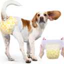 Dono Dog Diapers Female with Stretchy Waist, Disposable Full Wrap Female Puppy Dog in Heat Period, 360 Leak-Proof Super Absorbent Doggie Puppy Diaper for Small Medium Large Dogs (M-12 Count)