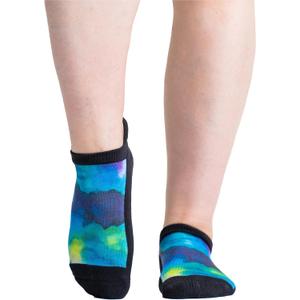 Viasox Diabetic Ankle Socks for Women & Men, Low Cut Non Binding, Seamless Neuropathy Socks (Large, Northern Lights)