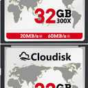 Pack of 2 Compact Flash Card 32GB 300X CF 2.0 Card Performance for DSLR Camera, Vintage Digital Camera and Industry Equipment (32 GB)