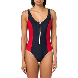 Tommy Hilfiger Women's Over The Shoulder Half Zip One Piece Swimsuit Size S