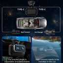 IIWEY 4K+4K Dash Cam Front and Rear, 5G Wi-Fi 64GB SD Card Included, STARVIS Dash Camera for Cars, 3 Inch IPS Screen, Dual Channel HDR Night Vision, 24H Parking Mode, 170 Widude Angle, G-Sensor, Black