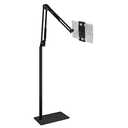 Tablet Floor Stand with 5LB Metal Base, Overhead Bed Phone Stand Angle Height Adjustable Holder, Universal Floor Stand Compatible with iPhone iPad Pro Air Mini, Samsung Tab, Kindle, E-Reader